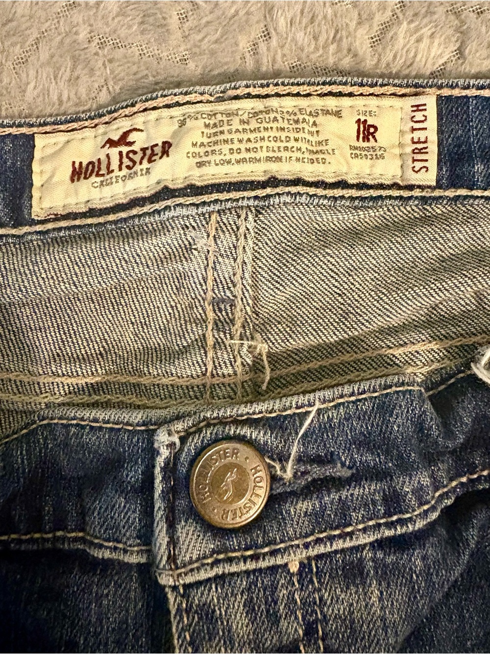 Hollister Dark Blue Stretch Boot Cut Jeans
